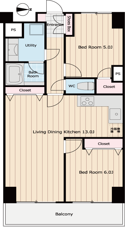 中古マンション　江戸川区　日商岩井第二新小岩マンション間取り図