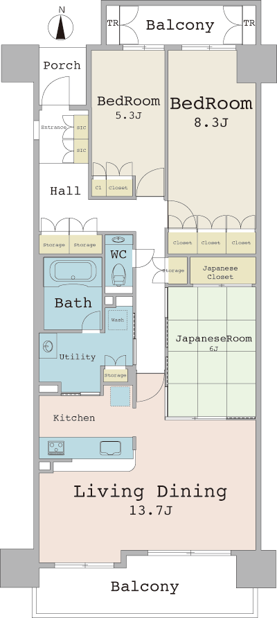 中古マンション　江東区　クリオレジダンス東京　Dポート間取り図